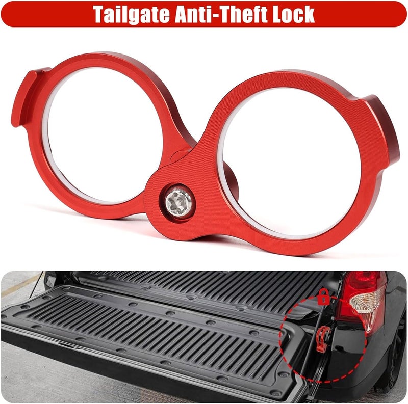 Atesilor Anti-Theft Tailgate Lock Fits Toyota Tacoma 2005-2015, Security Lock for Tacoma Accessories, Aluminium Alloy (Red) - Image 3